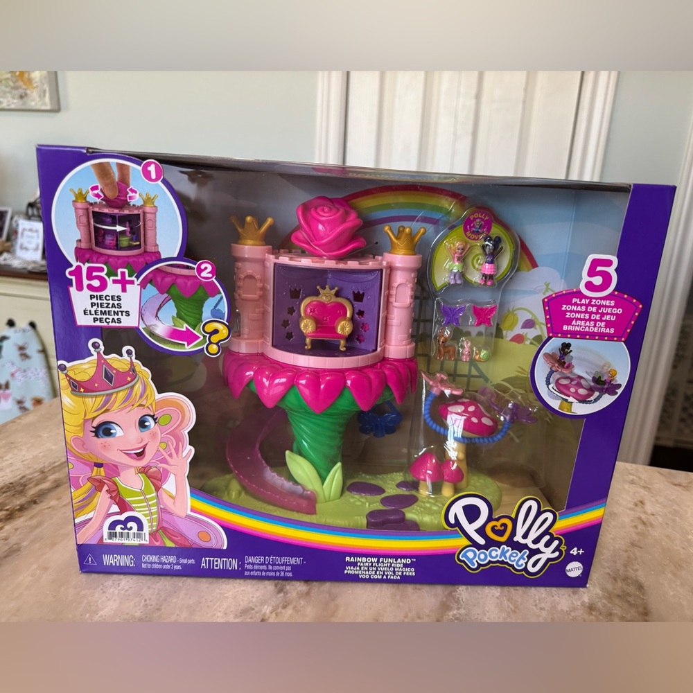 Polly Pocket Rainbow Adventure Playset - Pink and Green